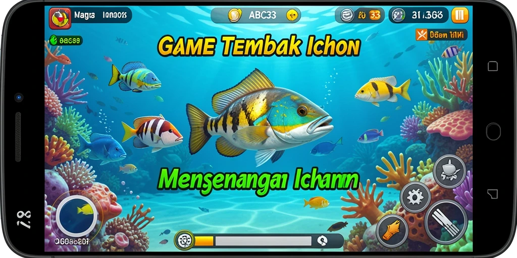 Screenshot utama game menampilkan aksi menembak ikan yang seru.