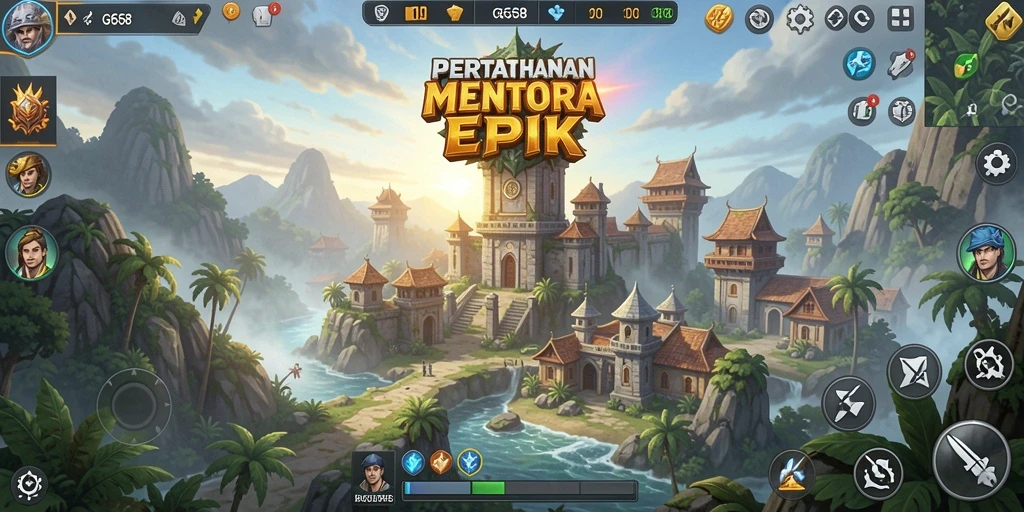 Tampilan gameplay G668 yang menarik dalam pertempuran Tower Defense.