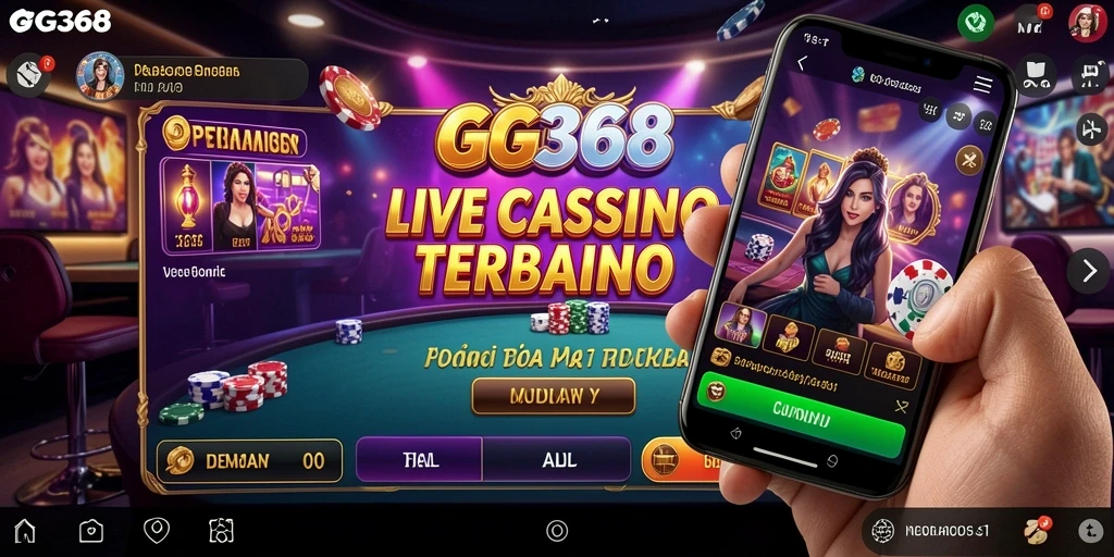 Screenshot GG368 menunjukkan dealer live yang siap melayani pemain.