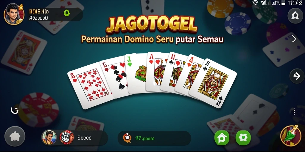 Screenshot gameplay JAGOTOGEL menunjukkan serunya bermain Domino secara online.
