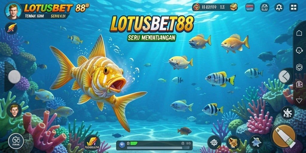 Tangkapan layar LOTUSBET88 yang menampilkan aksi tembak ikan seru.