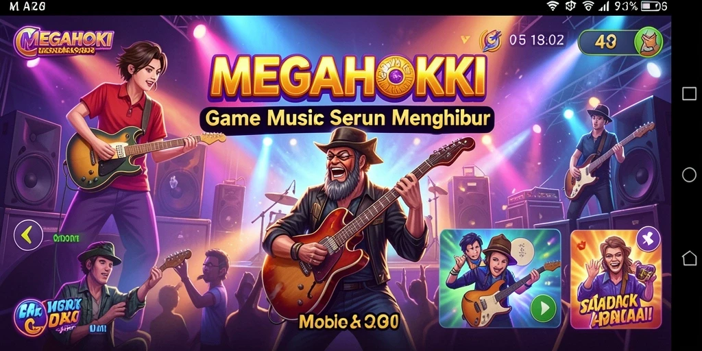 Gameplay seru MEGAHOKI dengan berbagai pilihan lagu.