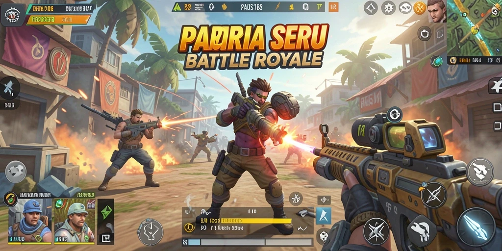 Tangkapan layar gameplay PAUS188 menampilkan aksi seru dalam pertempuran Battle Royale.