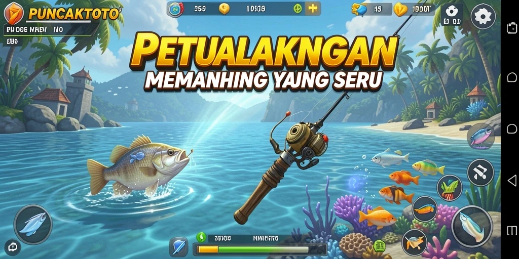 Tampilan gameplay PUNCAKTOTO yang menawan saat memancing.