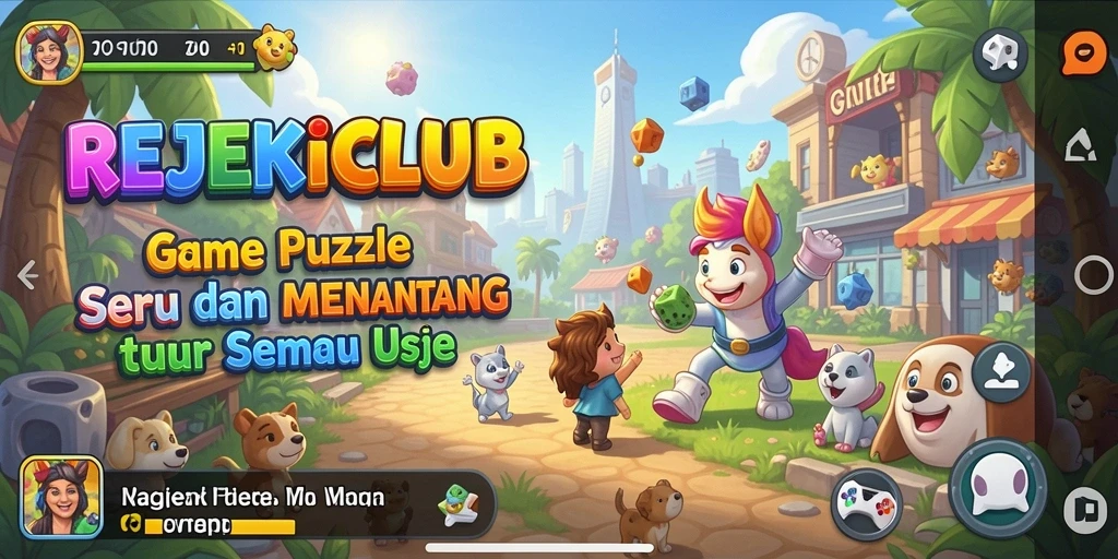 Tampilan gameplay seru di REJEKICLUB dengan berbagai puzzle menantang.