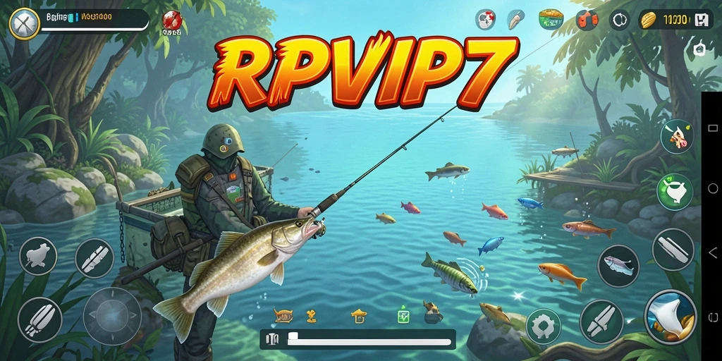Screenshot RPVIP7 menampilkan gameplay memancing yang menarik dan seru.
