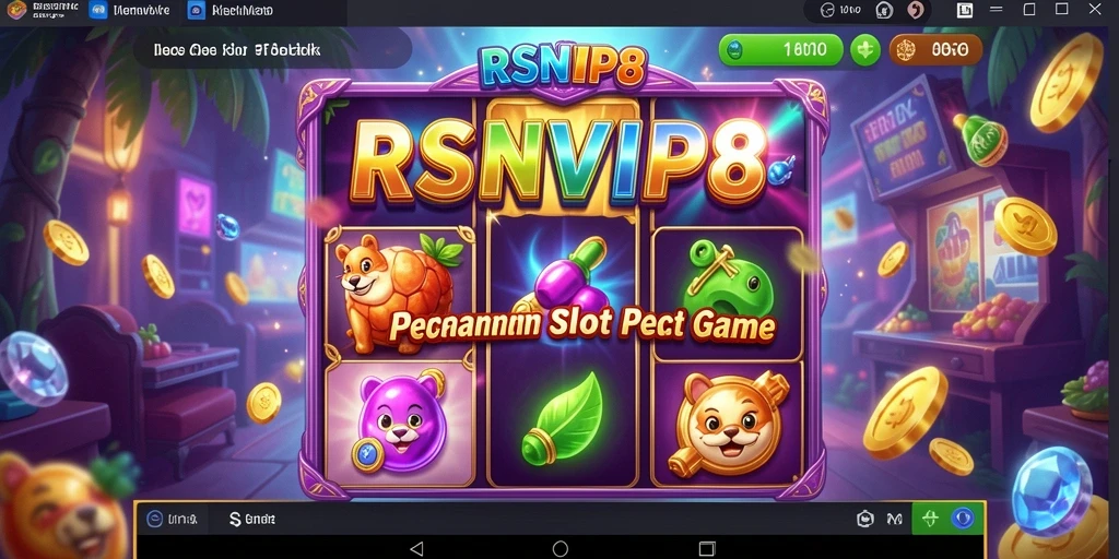 Screenshot gameplay RSNVIP8 menunjukkan mesin Slot yang menarik dan penuh warna.