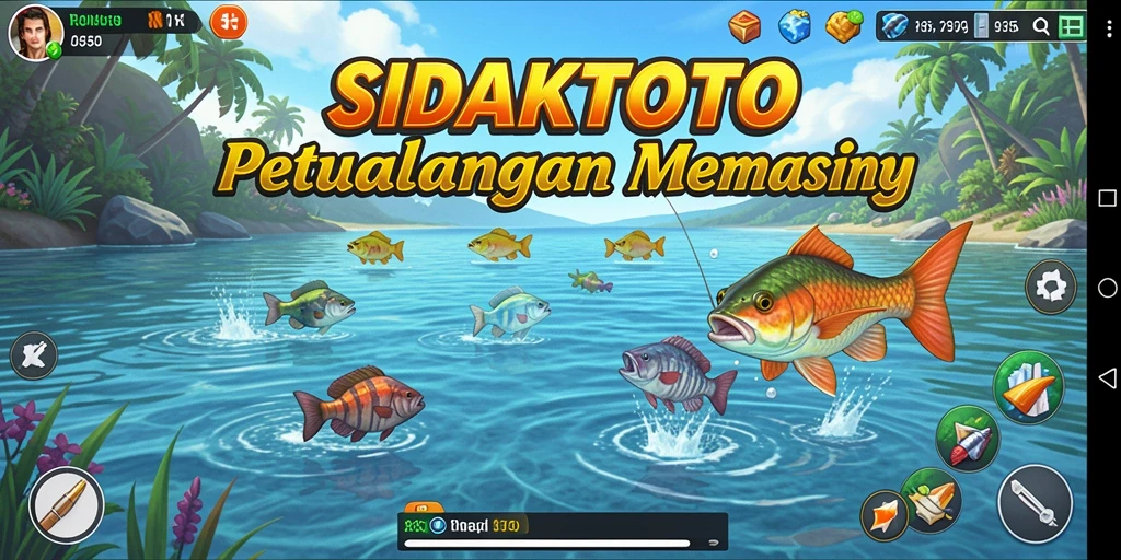 Tampilan gameplay menarik SIDAKTOTO dengan aksi memancing yang seru.