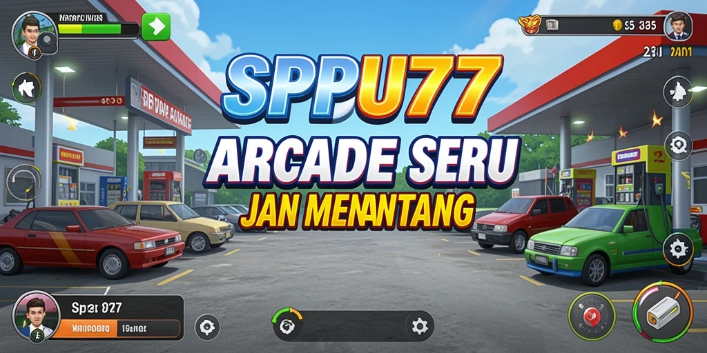 Screenshot gameplay SPBU77 dengan tampilan penuh warna dan karakter kendaraan.