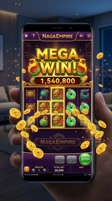 Skrin unduh aplikasi terbaru di situs nagaempire.